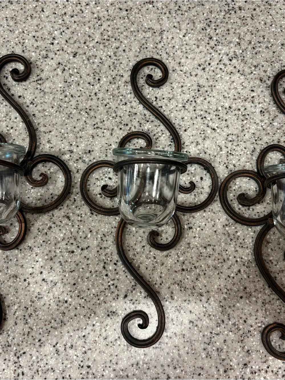 Rustic-style wall-mounted candle holder set Of 3